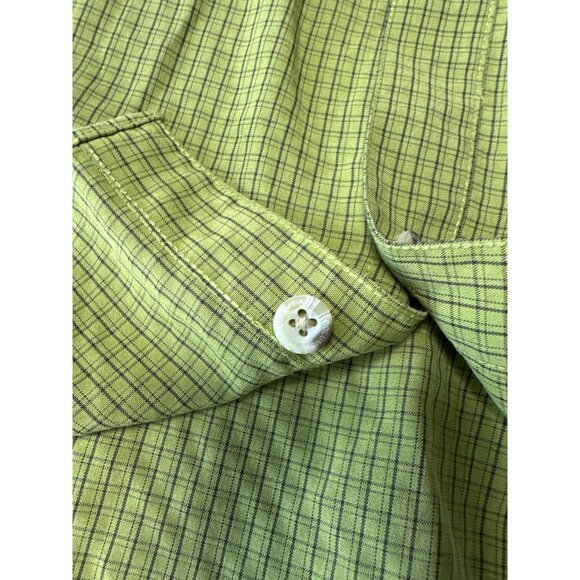 Columbia Mens Omni-Shade Green Plaid Button-Up Short Sleeve Shirt L - Picture 10 of 11